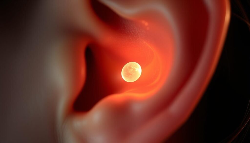 A serene close-up view of a human ear, with a delicate otolith nestled in the inner ear canal. The otolith is depicted in a soft, glowing light, subtly positioning itself back into its proper location within the vestibular system. The scene conveys a sense of balance and harmony, reflecting the restorative process of the otolith repositioning. The overall lighting is warm and soothing, creating an atmosphere of care and well-being. The image is captured with a shallow depth of field, focusing the viewer's attention on the intricate details of the ear and the delicate otolith. A serene close-up view of a human ear, with a delicate otolith nestled in the inner ear canal. The otolith is depicted in a soft, glowing light, subtly positioning itself back into its proper location within the vestibular system. The scene conveys a sense of balance and harmony, reflecting the restorative process of the otolith repositioning. The overall lighting is warm and soothing, creating an atmosphere of care and well-being. The image is captured with a shallow depth of field, focusing the viewer's attention on the intricate details of the ear and the delicate otolith.