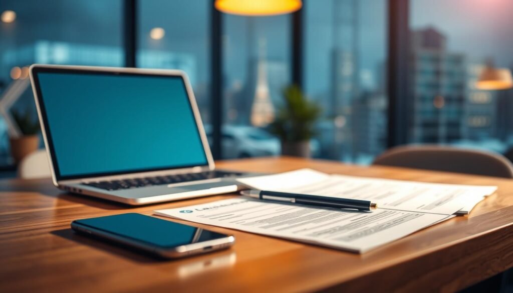 A serene office setting with a laptop, smartphone, and financial documents neatly arranged on a wooden desk. Soft, warm lighting illuminates the scene, creating a sense of security and trustworthiness. In the background, a blurred cityscape suggests the convenience and accessibility of online lending. The overall composition conveys the reliability and transparency of a reputable online lending platform, inviting the viewer to consider their options for safe and legal borrowing. A serene office setting with a laptop, smartphone, and financial documents neatly arranged on a wooden desk. Soft, warm lighting illuminates the scene, creating a sense of security and trustworthiness. In the background, a blurred cityscape suggests the convenience and accessibility of online lending. The overall composition conveys the reliability and transparency of a reputable online lending platform, inviting the viewer to consider their options for safe and legal borrowing.